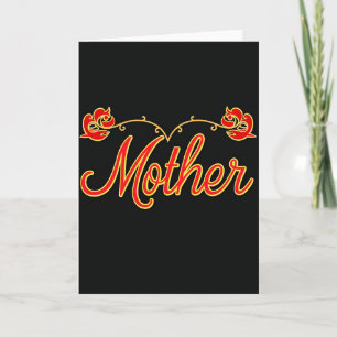 Scharlaken Moeder Gouden Schriftrol Kaart