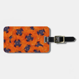 Scharlaken Oranje Klaproos Naadloos Patroon Bagagelabel