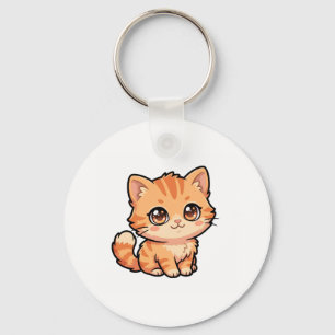 Scharlaken Oranje Tabby Poesje Sleutelhanger