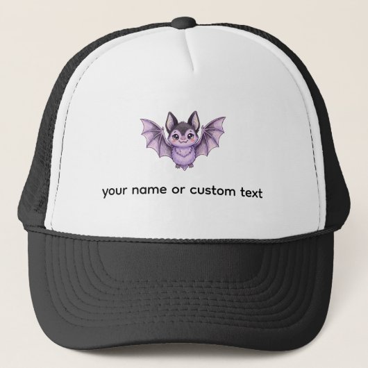Scharlaken Paarse Vleermuis Halloween Gekleurd Pot Trucker Pet (Voorkant)