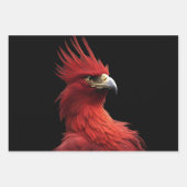 Scharlaken Phoenix Zit Trots Inpakpapier Vel (Voorkant 2)