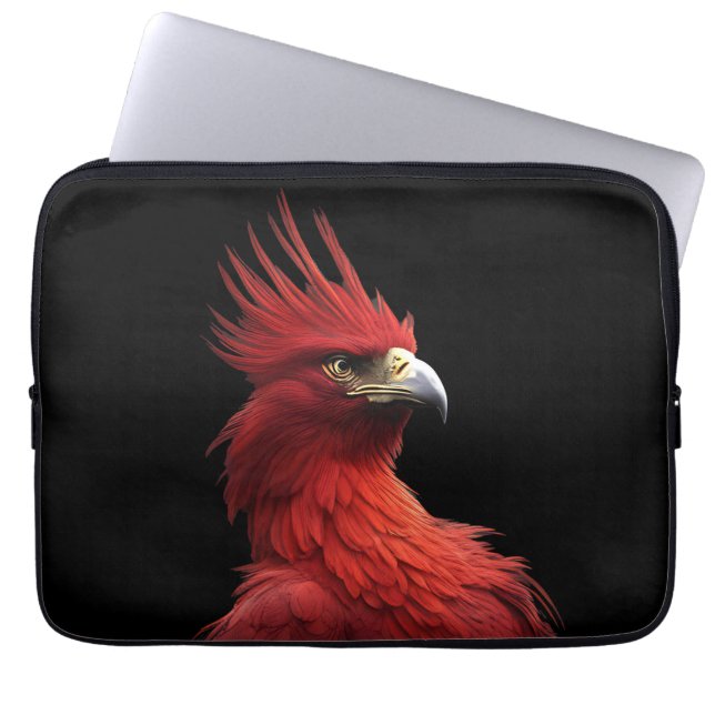 Scharlaken Phoenix Zit Trots Laptop Sleeve (Voorkant)