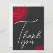  scharlaken rode roos bloemblaadje bruiloft bedankkaart (Achterkant)