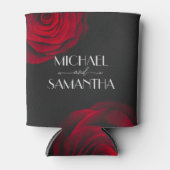 scharlaken rode roos bloemblaadje bruiloft blikjeskoeler (Voorkant)