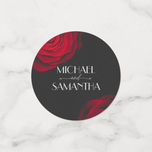  scharlaken rode roos bloemblaadje bruiloft confetti (Kleine voorkant)