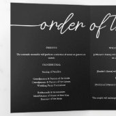  scharlaken rode roos bloemblaadje bruiloft drieluik programma (Binnenzijde eerst)