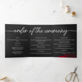  scharlaken rode roos bloemblaadje bruiloft drieluik programma (Binnen)