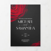  scharlaken rode roos bloemblaadje bruiloft drieluik programma (Cover)