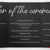  scharlaken rode roos bloemblaadje bruiloft drieluik programma (Binnenkant midden)