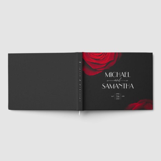  scharlaken rode roos bloemblaadje bruiloft gastenboek (Volledig)