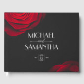  scharlaken rode roos bloemblaadje bruiloft gastenboek (Voorkant)