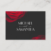 scharlaken rode roos bloemblaadje bruiloft informatiekaartje (Achterkant)