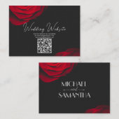 scharlaken rode roos bloemblaadje bruiloft informatiekaartje (Voorkant / Achterkant)