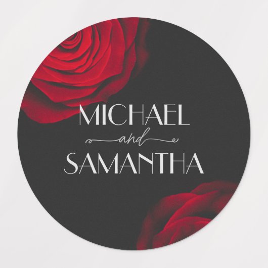  scharlaken rode roos bloemblaadje bruiloft labels (Design 1)