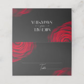  scharlaken rode roos bloemblaadje bruiloft plaatskaartje (Buitenkant ongevouwen)