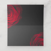  scharlaken rode roos bloemblaadje bruiloft plaatskaartje (Binnenkant ongevouwen)