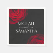  scharlaken rode roos bloemblaadje bruiloft servet (Voorkant)