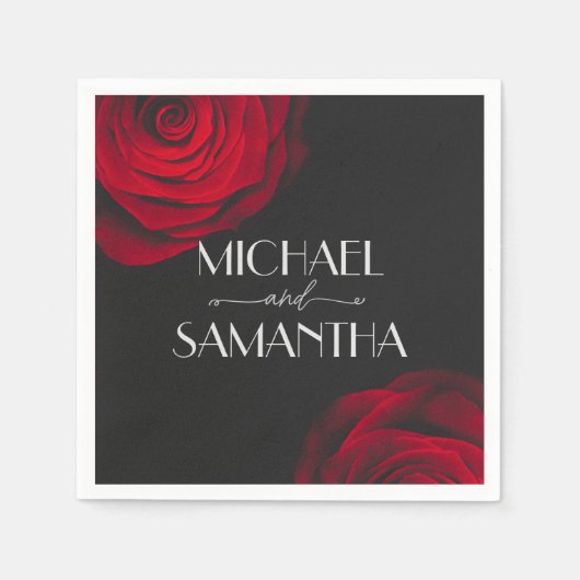  scharlaken rode roos bloemblaadje bruiloft servet (Voorkant)