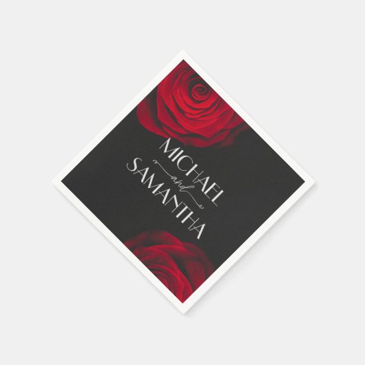  scharlaken rode roos bloemblaadje bruiloft servet (Hoek)