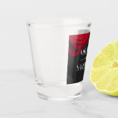 scharlaken rode roos bloemblaadje bruiloft shot glas (Links)