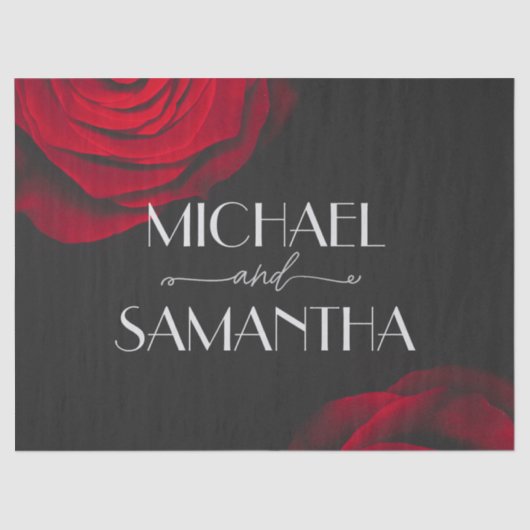 scharlaken rode roos bloemblaadje bruiloft tissuepapier (Voorkant)