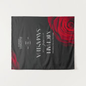  scharlaken rode roos bloemblaadje bruiloft wandkleed (Voorkant (horizontaal))