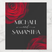  scharlaken rode roos bloemblaadje bruiloft wijn etiket (Enkel label)