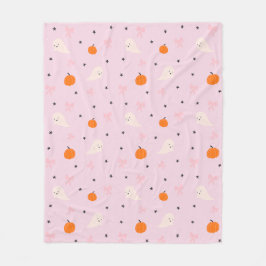 Scharlaken Roze Halloween Geest Patroon Dekbed Fleece Deken