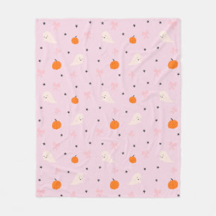 Scharlaken Roze Halloween Geest Patroon Dekbed Fleece Deken