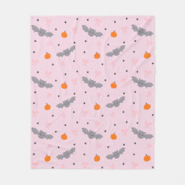 Scharlaken Roze Halloween Vleermuis Patroon Dekbed Fleece Deken