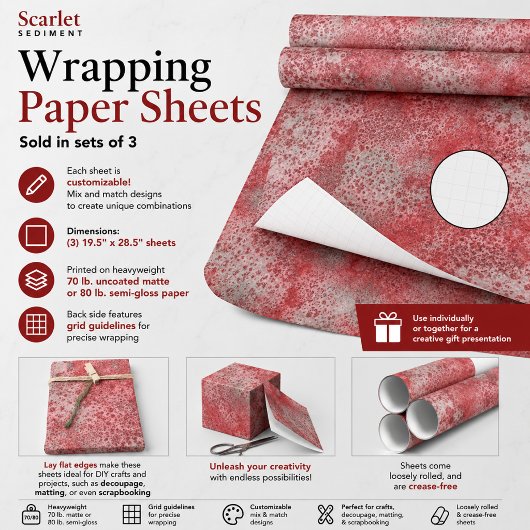 Scharlaken Sediment Inpakpapier Vel