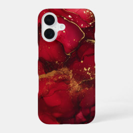 Scharlaken Weelde Luxe Rood & Goud Krachtige Glamo iPhone 16 Hoesje