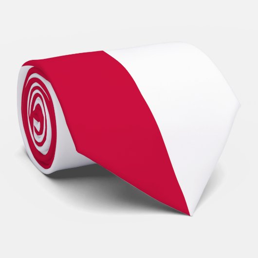 Scharlaken & witte gespleten kleur stropdas (Opgerold)