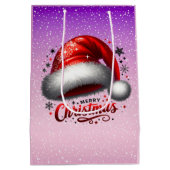 Scharlakenrode kerstman hoed gloed medium cadeauzakje (Achterkant)