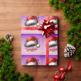Scharlakenrode Kerstmanhoed Gloeit Cadeaupapier