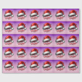 Scharlakenrode Kerstmanhoed Gloeit Cadeaupapier (Vlak)