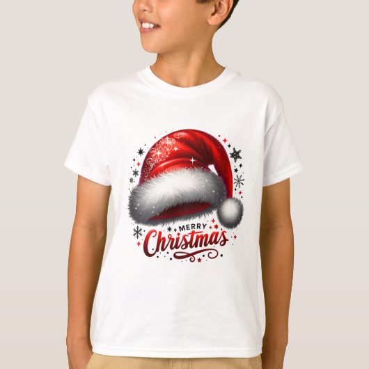 Scharlakenrode Kerstmanhoed Gloeit T-shirt (Voorkant)