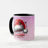Scharlakenrode Kerstmanhoofddeksel Gloed Mok (Voorkant links)