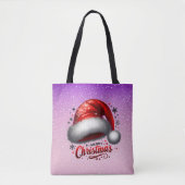 Scharlakenrode Kerstmuts Glans Tote Bag (Voorkant)