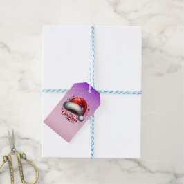 Scharlakenrode Kerstmuts Gloei Cadeaulabel