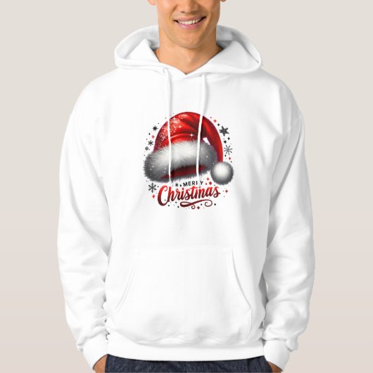 Scharlakenrode Kerstmuts Gloeiend Hoodie (Voorkant)