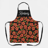 Scharlakenrode Pimpernel Bloemige aangepaste naam Schort (Voorkant)