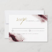 SCHARLAKENROOD | Boho Burgundy en Gold RSVP-kaart Kaart (Voorkant)
