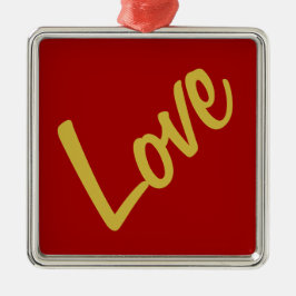Scharlakenrood Gouden Kleuren Liefde Bruiloft Call Metalen Ornament