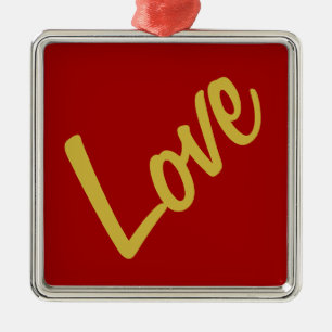 Scharlakenrood Gouden Kleuren Liefde Bruiloft Call Metalen Ornament