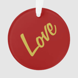 Scharlakenrood Gouden Kleuren Liefde Bruiloft Call Ornament