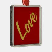 Scharlakenrood Gouden Kleuren Liefde Huwelijk Call Metalen Ornament (Rechts)