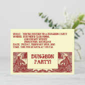 SCHARLET RODE DRAGONS IN DUNGEONS ~PARTY INVITATIO KAART (Staand voorkant)