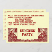 SCHARLET RODE DRAGONS IN DUNGEONS ~PARTY INVITATIO KAART (Voorkant / Achterkant)