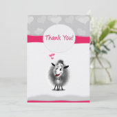 Scharlief papieren kunst Schattig Bedankkaart (Staand voorkant)